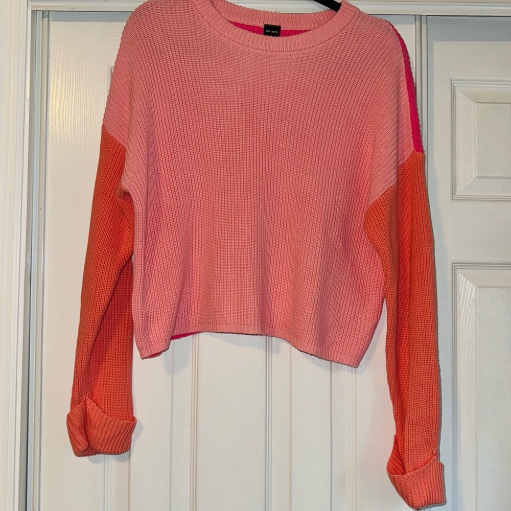 H&M Pink and Orange Knit Sweater